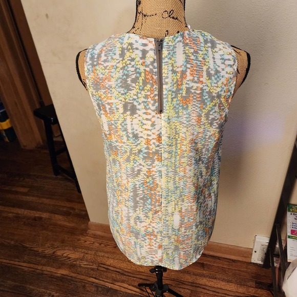 Daniel Rainn Pastel Geometric Sleeveless V-Neck Tank Top Blouse Size Sma… - Picture 2 of 8
